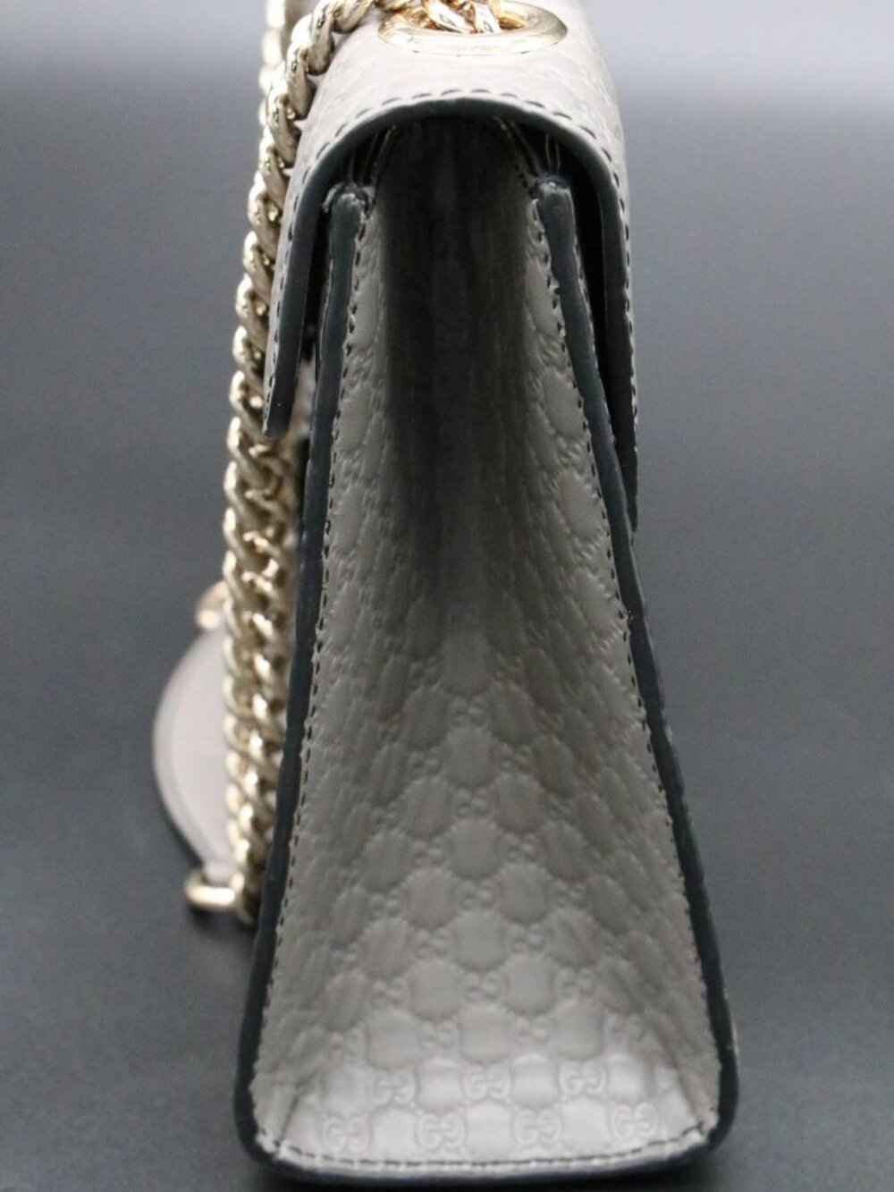 Gucci Emily Micro Guccisima Horsebit Medium Chain Bag - Gray - Picture 13 of 15